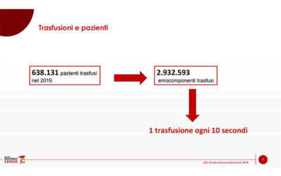 I GIOVANI TORNANO A DONARE. I dati del CNS: una trasfusione ogni 10 secondi.